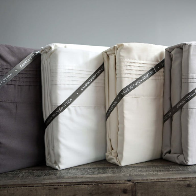 Lits articulés indépendants | Ensemble draps en coton égyptien et rayonne de bambou