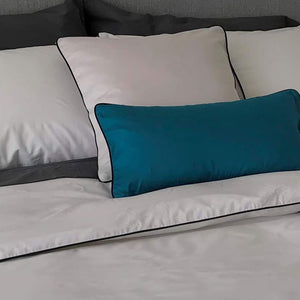 Ensemble housse en bambou satiné unie | Gris pur | Sous la couette