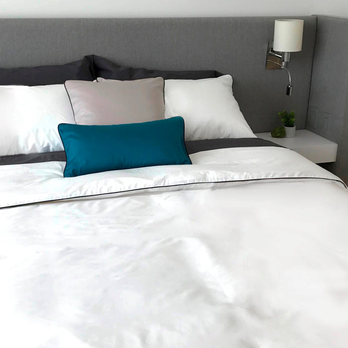 Ensemble housse en coton égyptien et bambou unie | Sous la couette